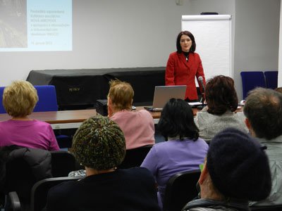 The director of New Acropolis in Slovakia Kamila Hermannová during the presentation dedicated to the cultures of Cuzco and Machu Picchu