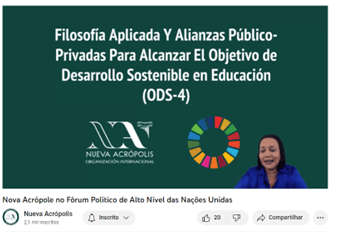 Nueva Acrópolis en el Fórum Político de Alto Nivel de Naciones Unidas